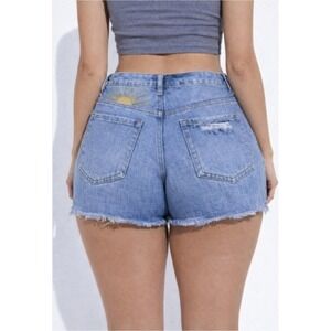 Pacsun High Rise Festival Sun‎ Distressed Light Wash Shorts Women's size 26
